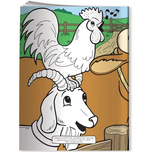 Inside coloring pages of the Barnyard Animals farm-themed kids book