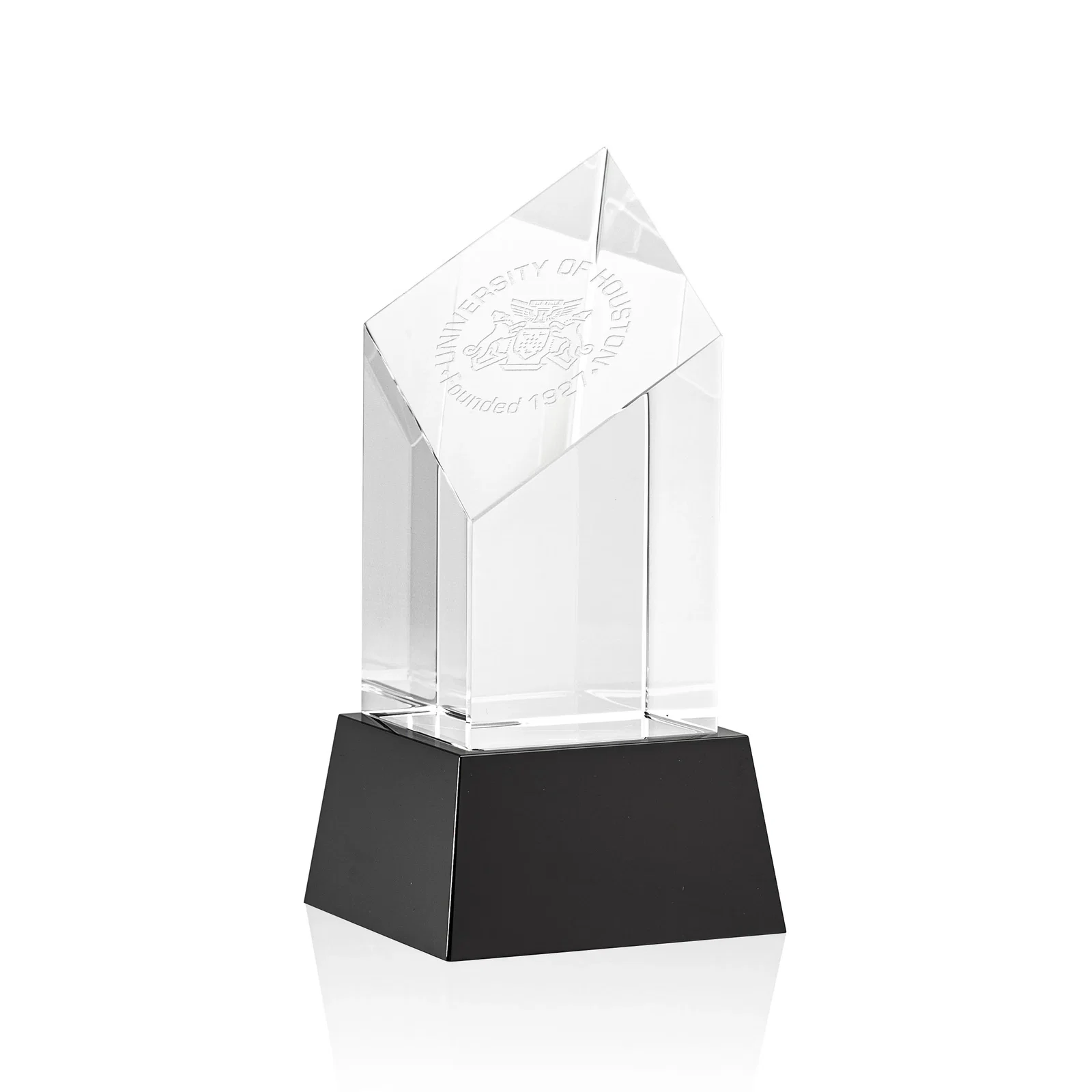 Personalized Optical Crystal Diamond Tower Award with Flat-Top Engraving for sales achievement awards