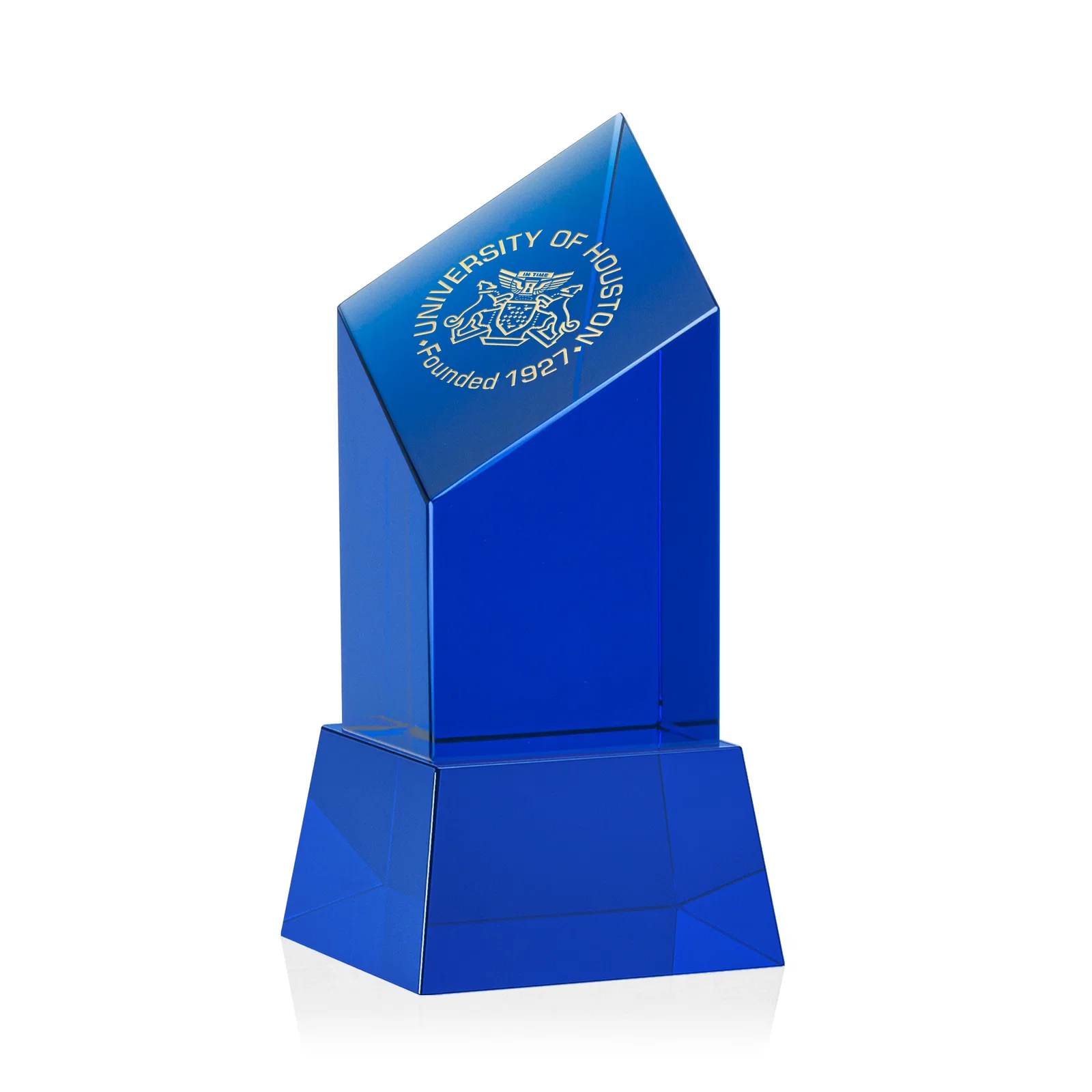 Promotional Optical Crystal Diamond Tower Award with Flat-Top Engraving for team milestone celebrations