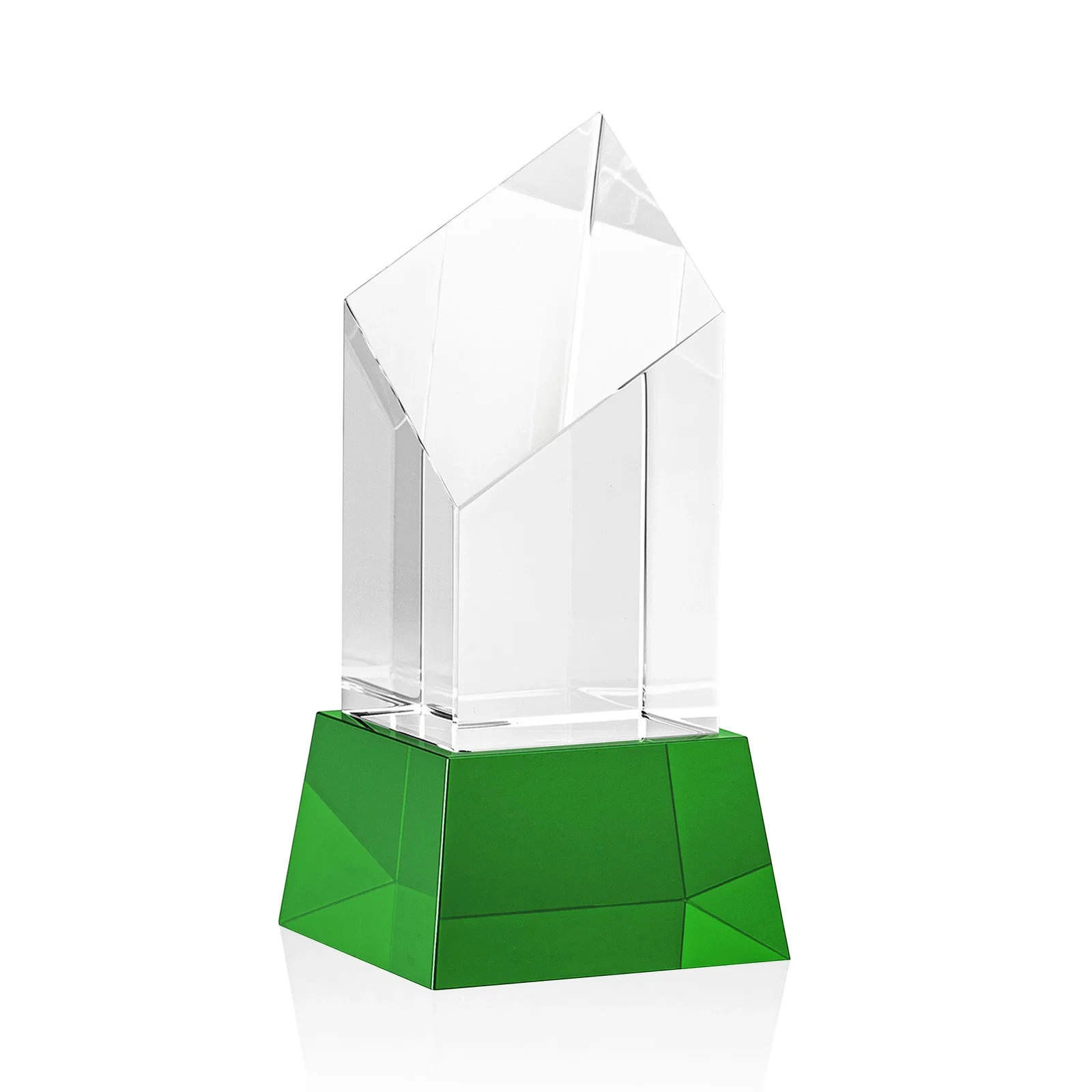 Branded Optical Crystal Diamond Tower Award with Flat-Top Engraving for service anniversary gifts