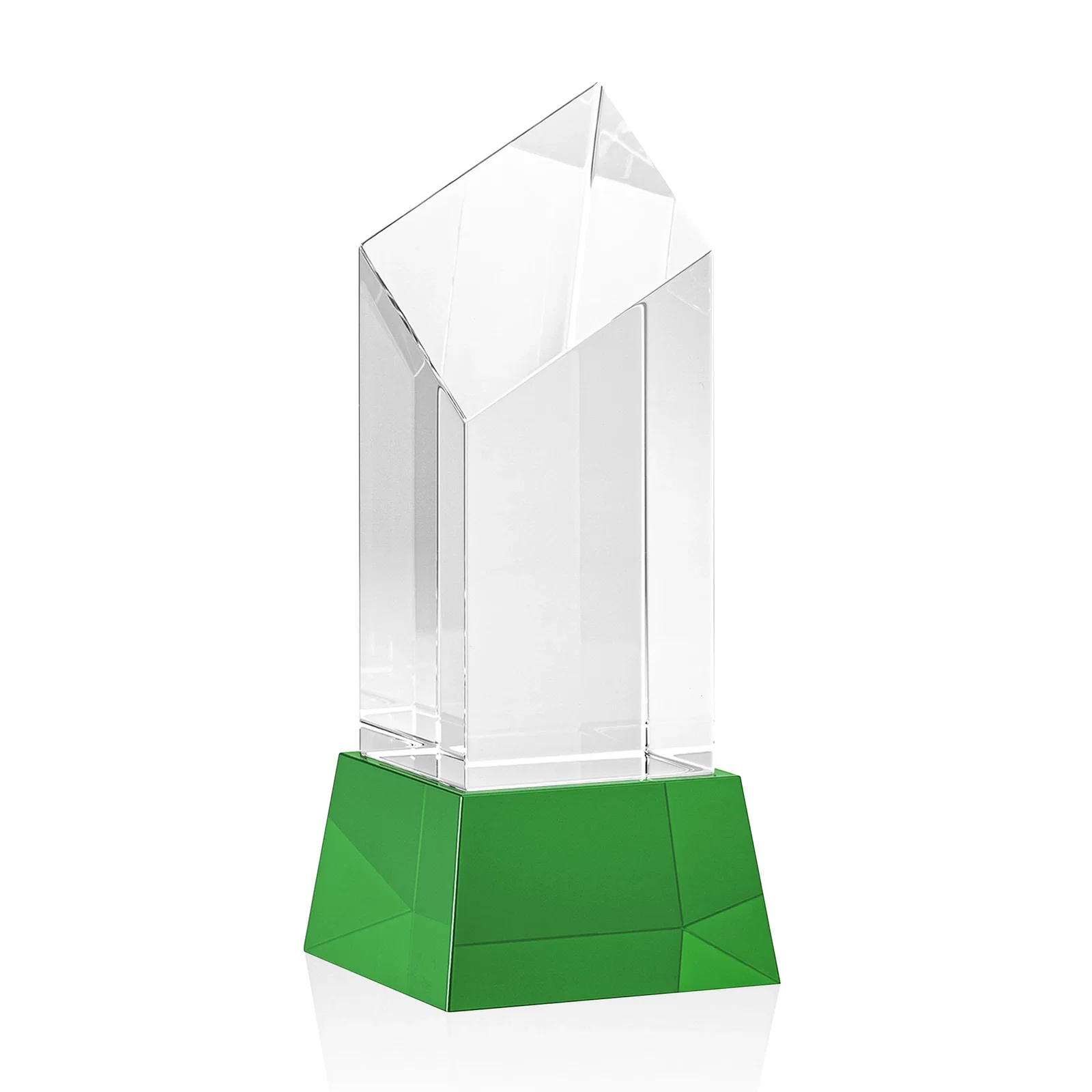 Branded Optical Crystal Diamond Tower Award with Flat-Top Engraving for sales achievement awards