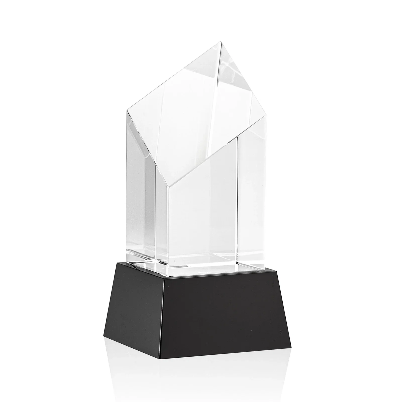 Branded Optical Crystal Diamond Tower Award with Flat-Top Engraving for safety achievement programs