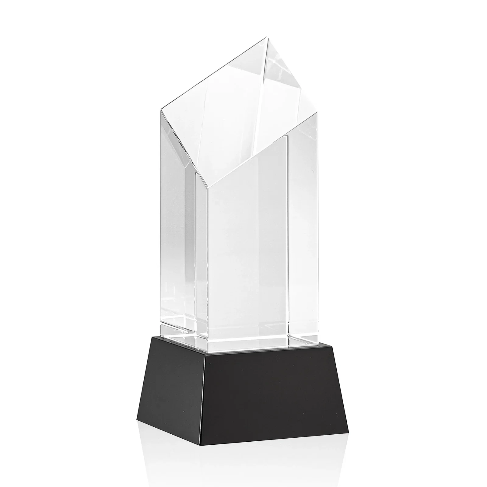 Branded Optical Crystal Diamond Tower Award with Flat-Top Engraving for volunteer appreciation