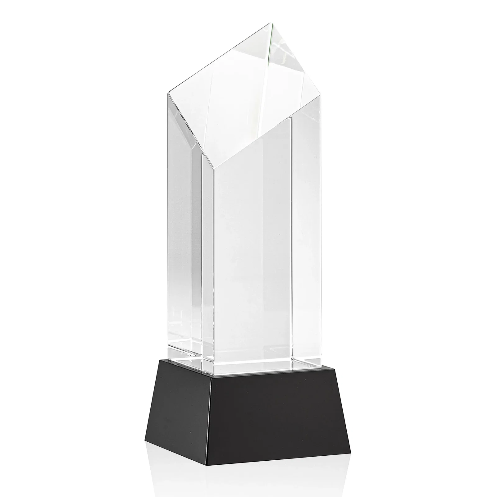 Branded Optical Crystal Diamond Tower Award with Flat-Top Engraving for dealer and partner awards