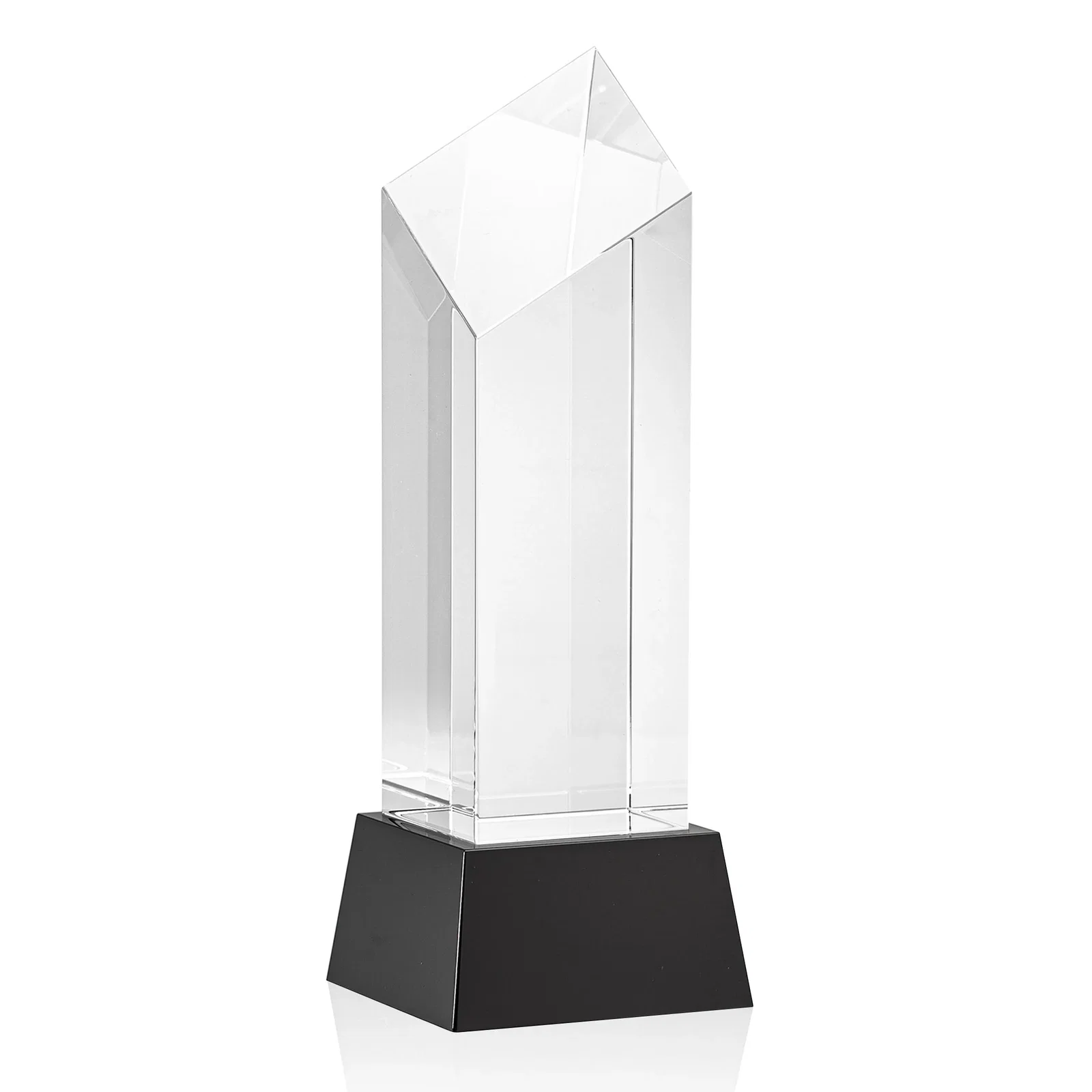 Branded Optical Crystal Diamond Tower Award with Flat-Top Engraving for company anniversary events