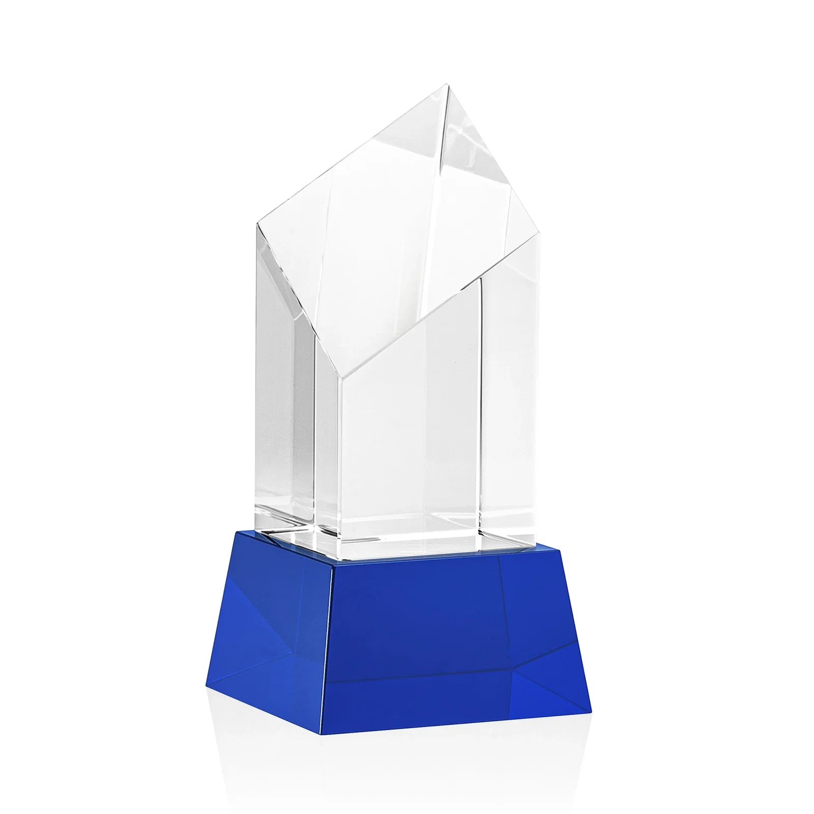 Custom printed Optical Crystal Diamond Tower Award with Flat-Top Engraving for service anniversary gifts