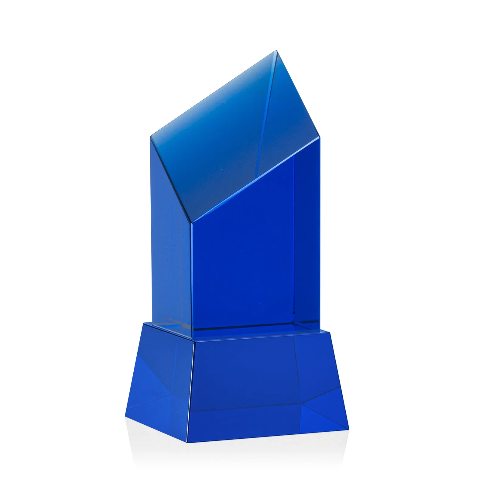Custom printed Optical Crystal Diamond Tower Award with Flat-Top Engraving for safety achievement programs