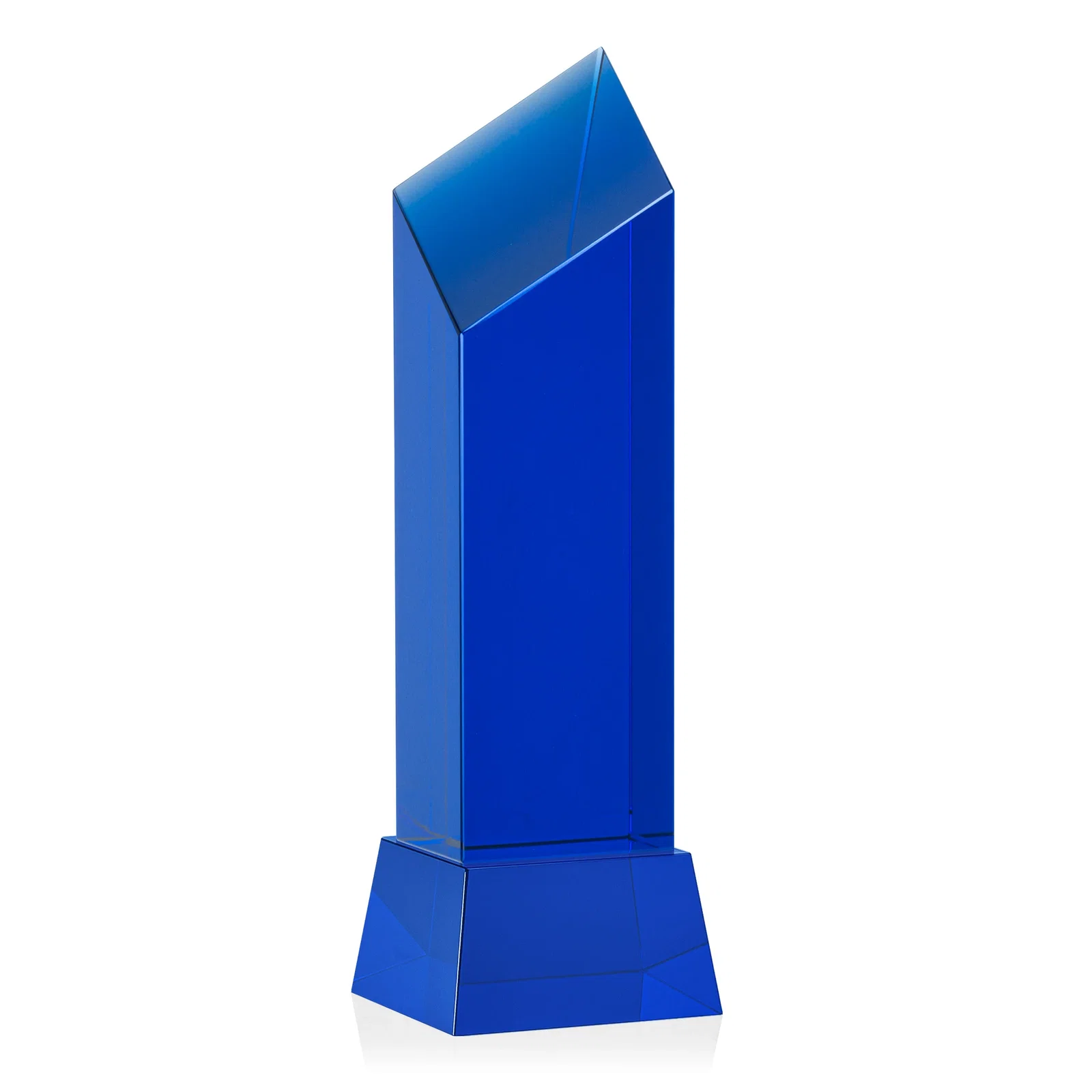 Custom printed Optical Crystal Diamond Tower Award with Flat-Top Engraving for dealer and partner awards