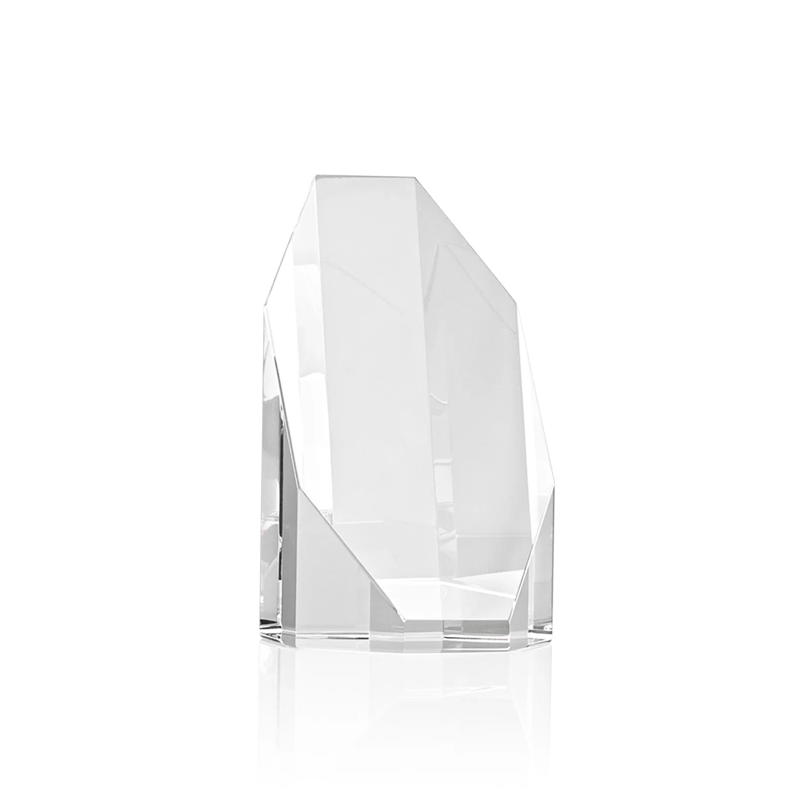 Custom Optical Crystal Obelisk Award With Diamond-Shaped Etch Face for dealer and partner awards