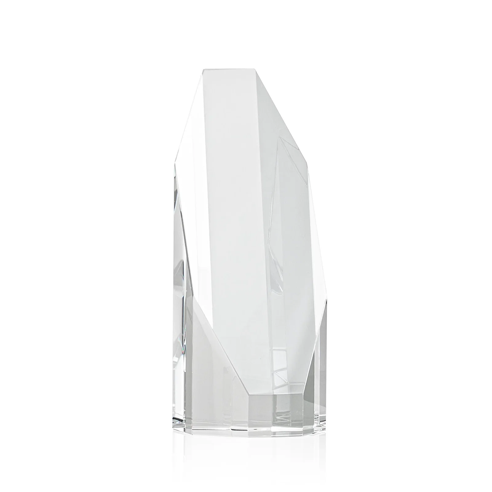 Custom Optical Crystal Obelisk Award With Diamond-Shaped Etch Face for company anniversary events