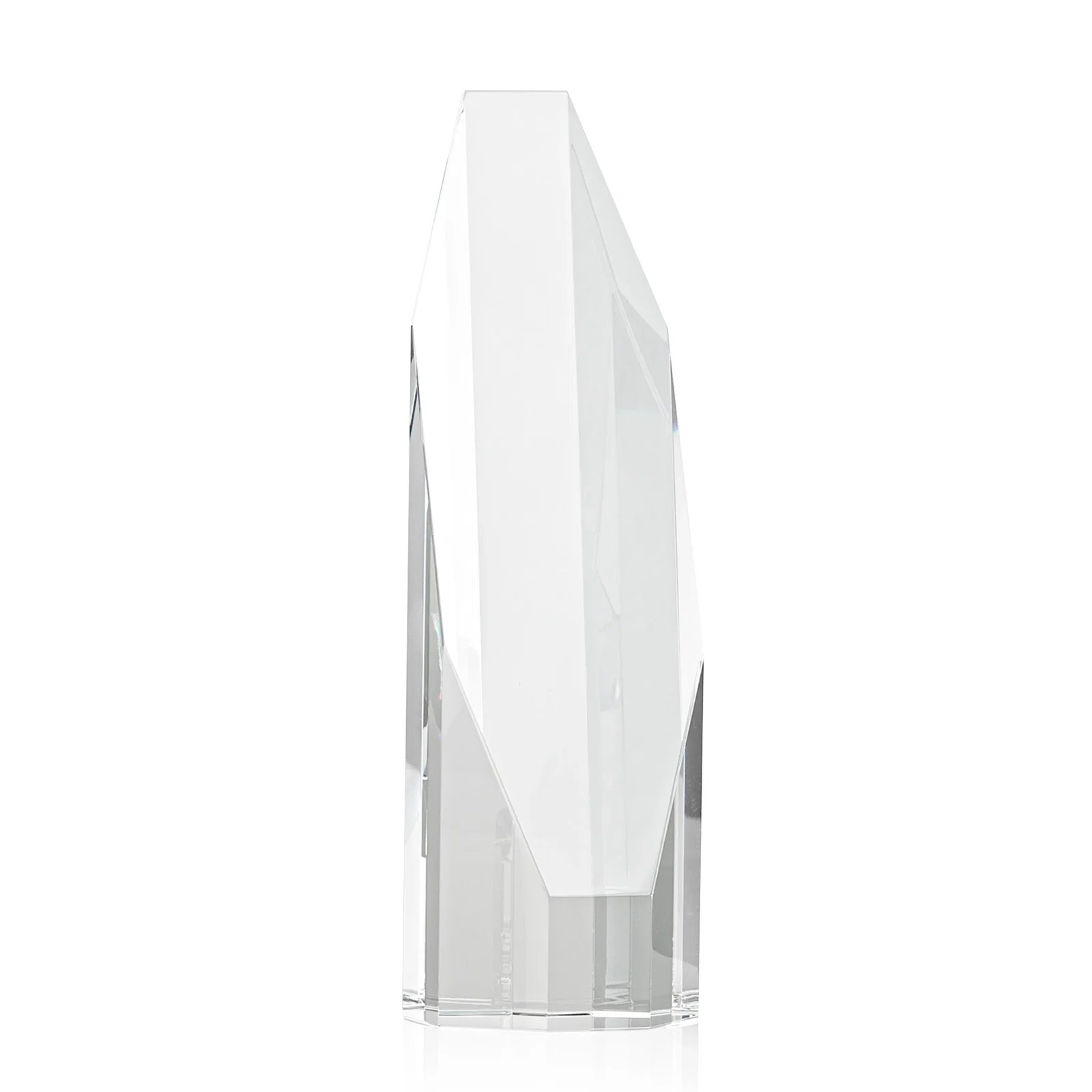 Personalized Optical Crystal Obelisk Award With Diamond-Shaped Etch Face for employee recognition