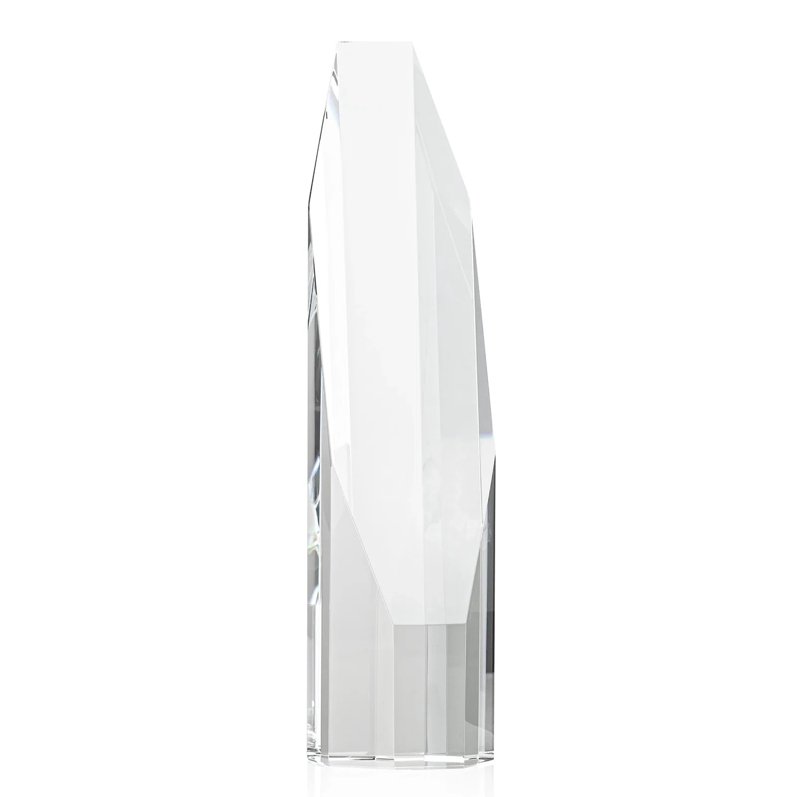 Personalized Optical Crystal Obelisk Award With Diamond-Shaped Etch Face for corporate award ceremonies