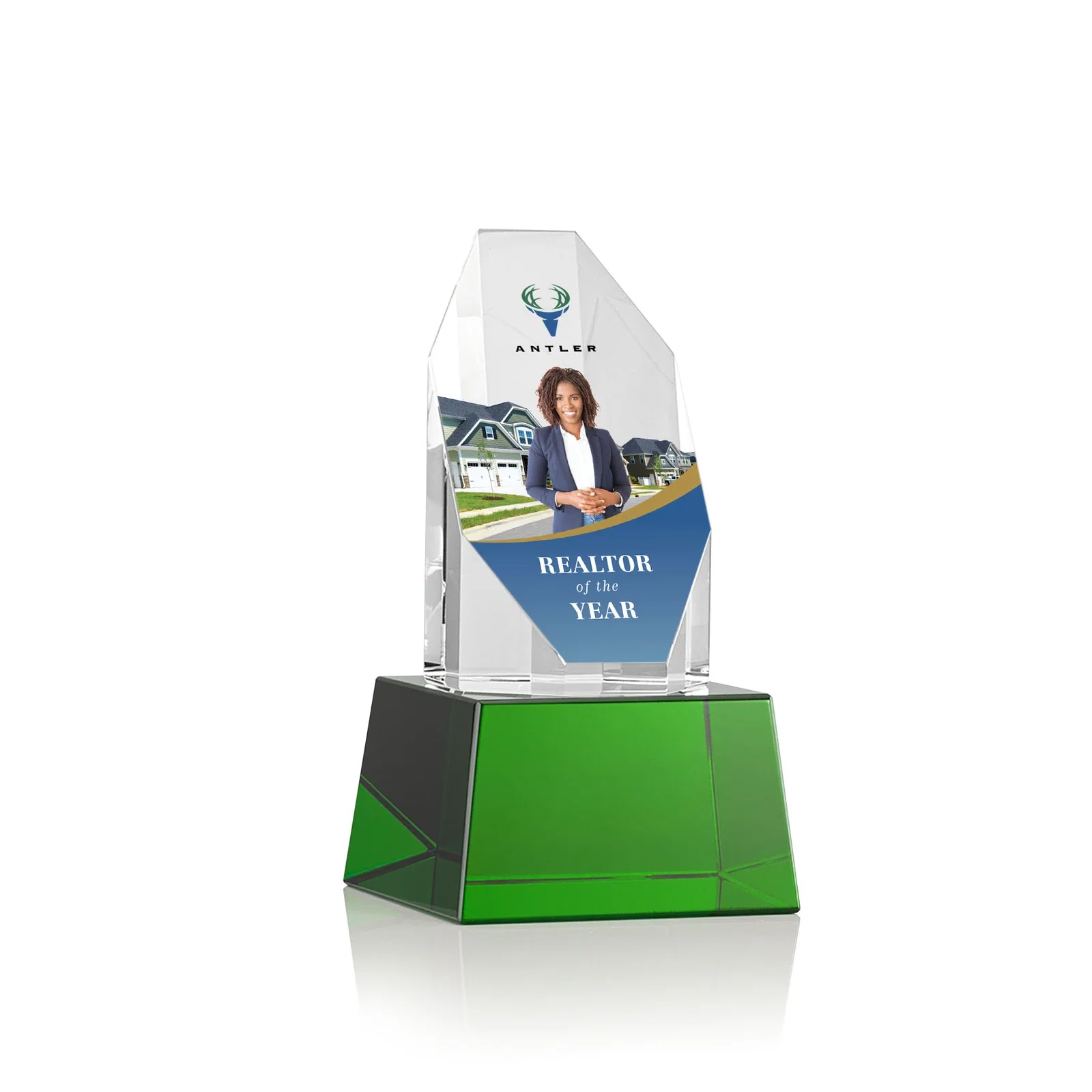 Promotional Optical Crystal Obelisk Award with Sheered Octagonal Diamond Face for service anniversary gifts