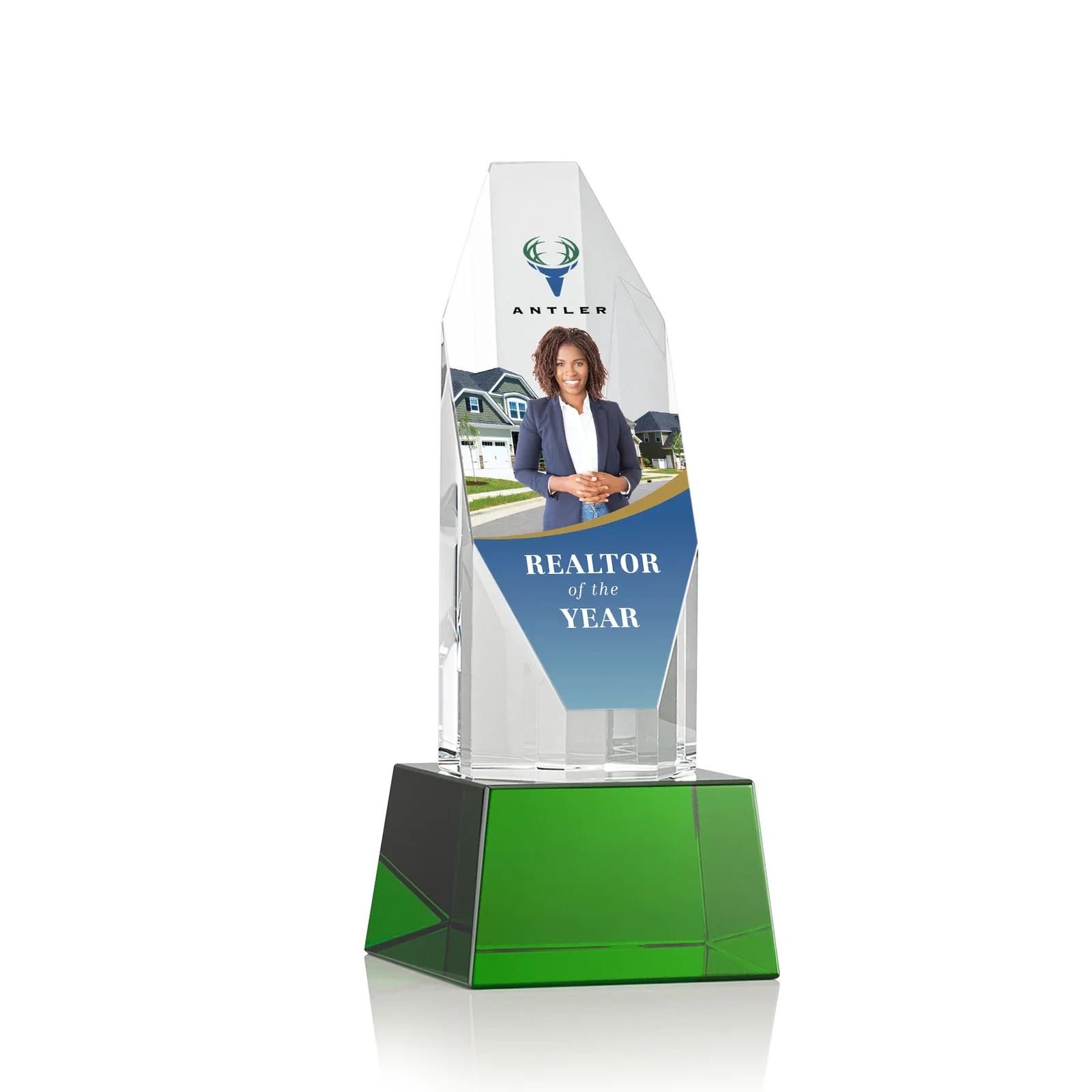 Promotional Optical Crystal Obelisk Award with Sheered Octagonal Diamond Face for sales achievement awards