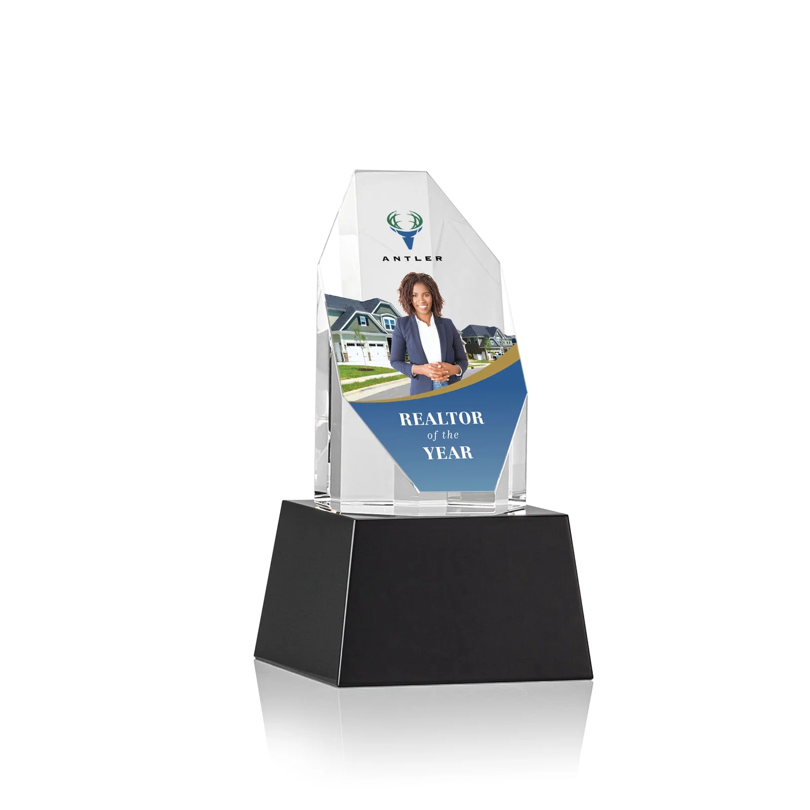 Promotional Optical Crystal Obelisk Award with Sheered Octagonal Diamond Face for graduation ceremonies