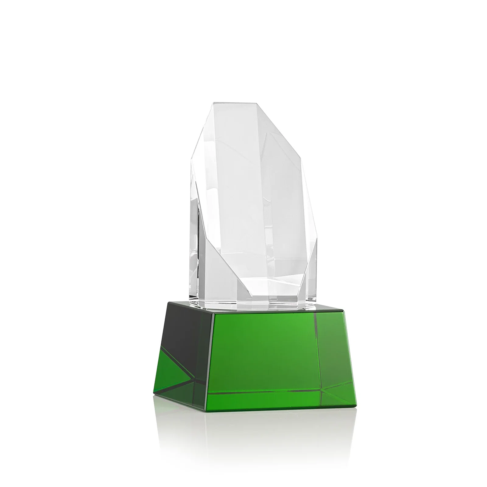 Branded Optical Crystal Obelisk Award with Sheered Octagonal Diamond Face for safety achievement programs
