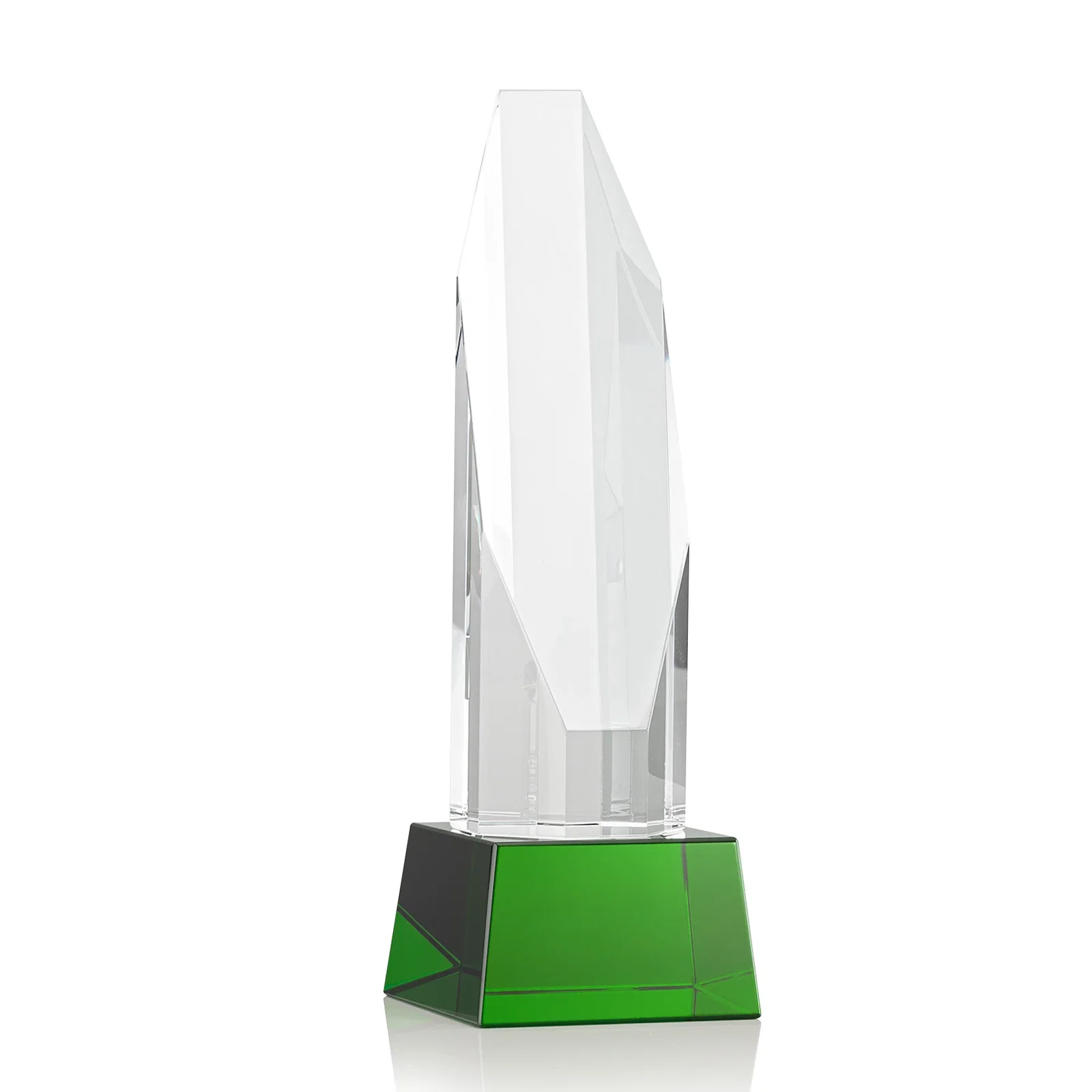 Branded Optical Crystal Obelisk Award with Sheered Octagonal Diamond Face for dealer and partner awards