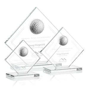 Starfire Crystal Diamond Award with 3D Golf Ball