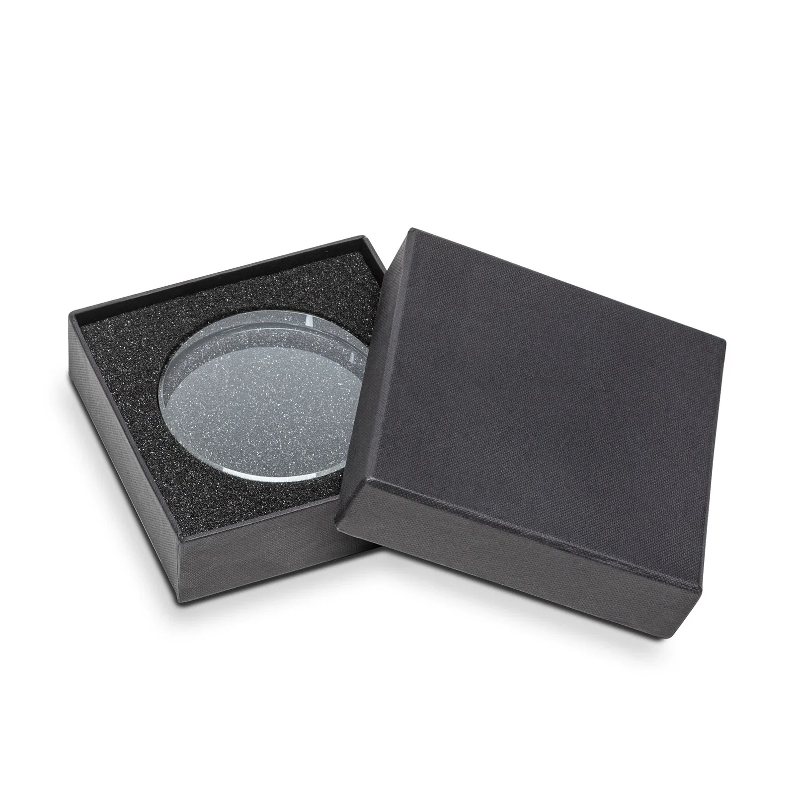 Custom Round Jade or Starfire Crystal Paperweight, 3.5" Diameter for sales achievement awards
