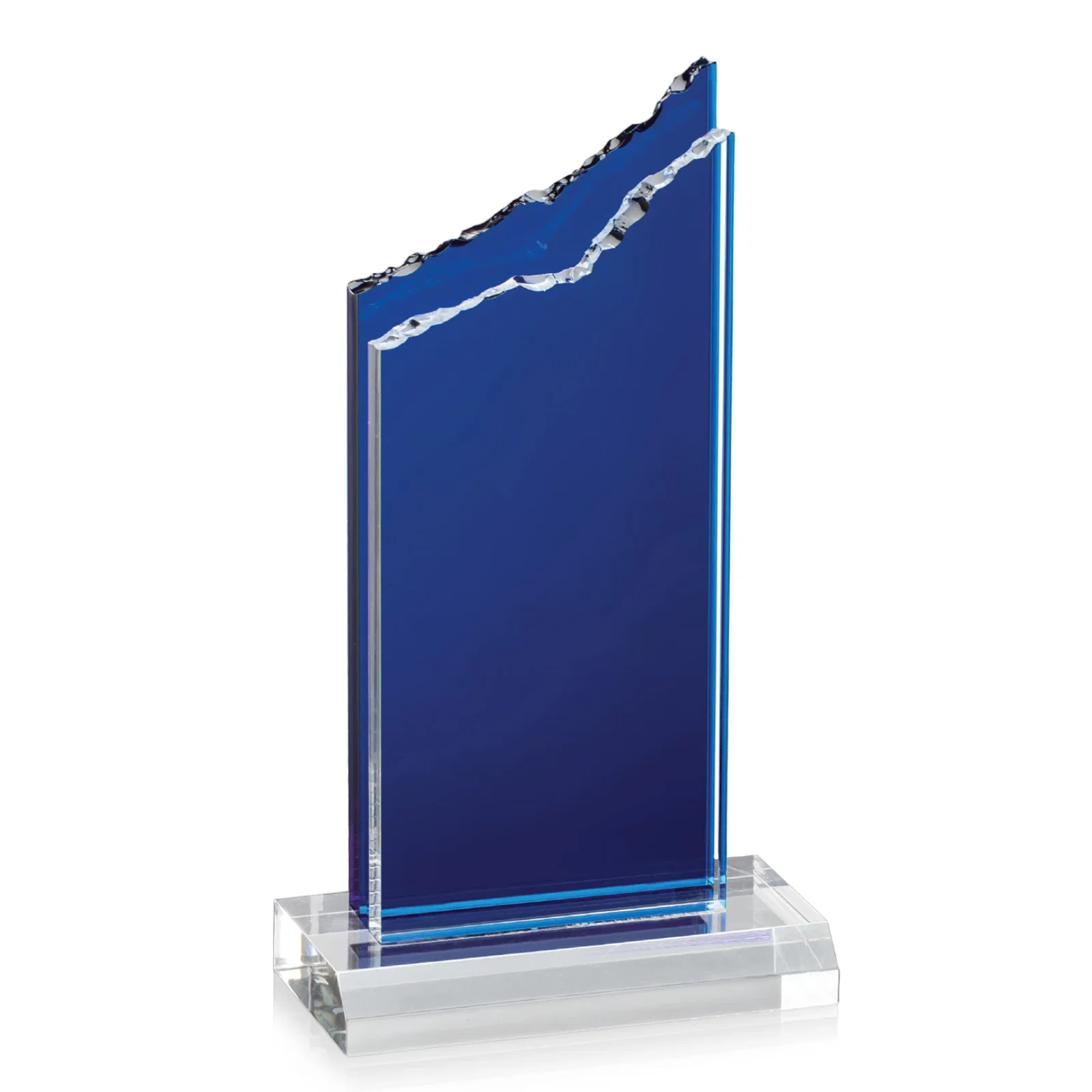 Custom Acrylic Mountain Award with Clear and Azure Double Pane for dealer and partner awards