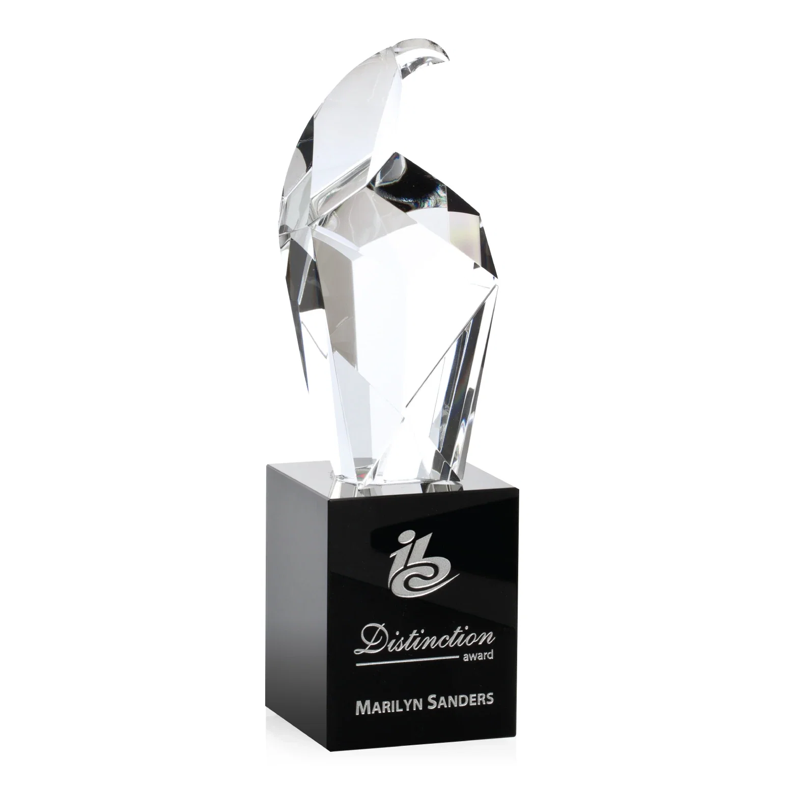 Custom Hand-Cut Optical Crystal Eagle Award With Colorfill Option for corporate award ceremonies