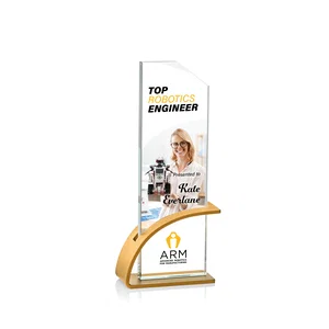 Starfire Crystal Pane Award on Slotted Aluminum Base, Seven Colors