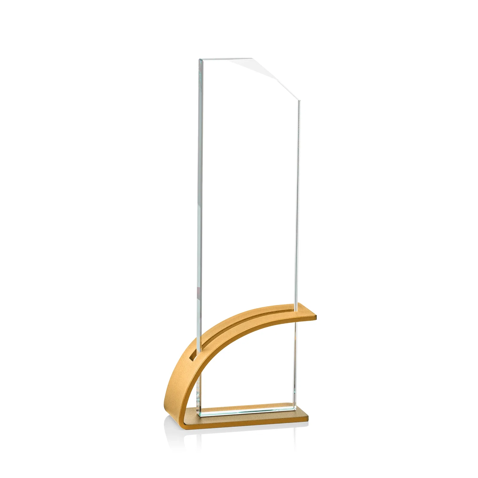 Branded Starfire Crystal Pane Award on Slotted Aluminum Base, Seven Colors, awards for retirement presentations