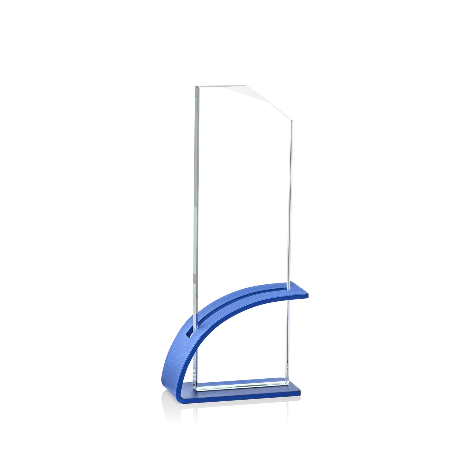 Branded Starfire Crystal Pane Award on Slotted Aluminum Base, Seven Colors, awards for donor appreciation