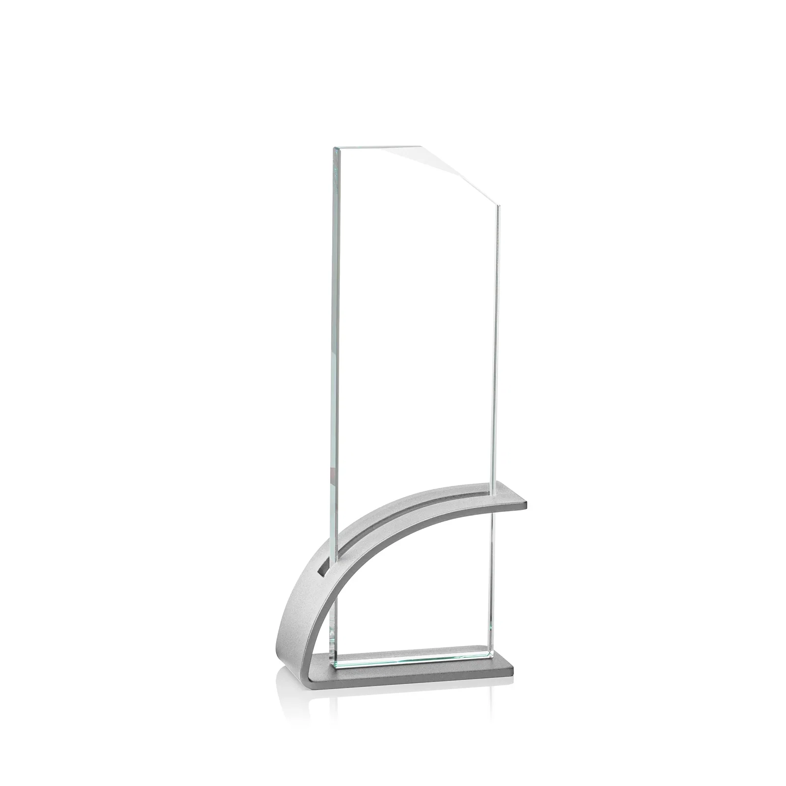 Custom printed Starfire Crystal Pane Award on Slotted Aluminum Base, Seven Colors, awards for employee recognition