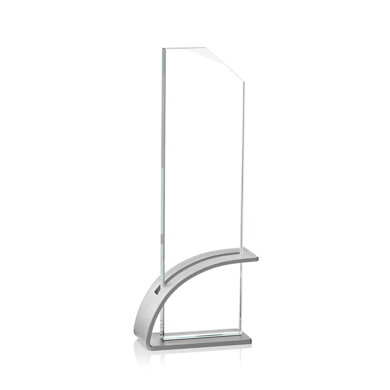 Custom printed Starfire Crystal Pane Award on Slotted Aluminum Base, Seven Colors, awards for corporate award ceremonies