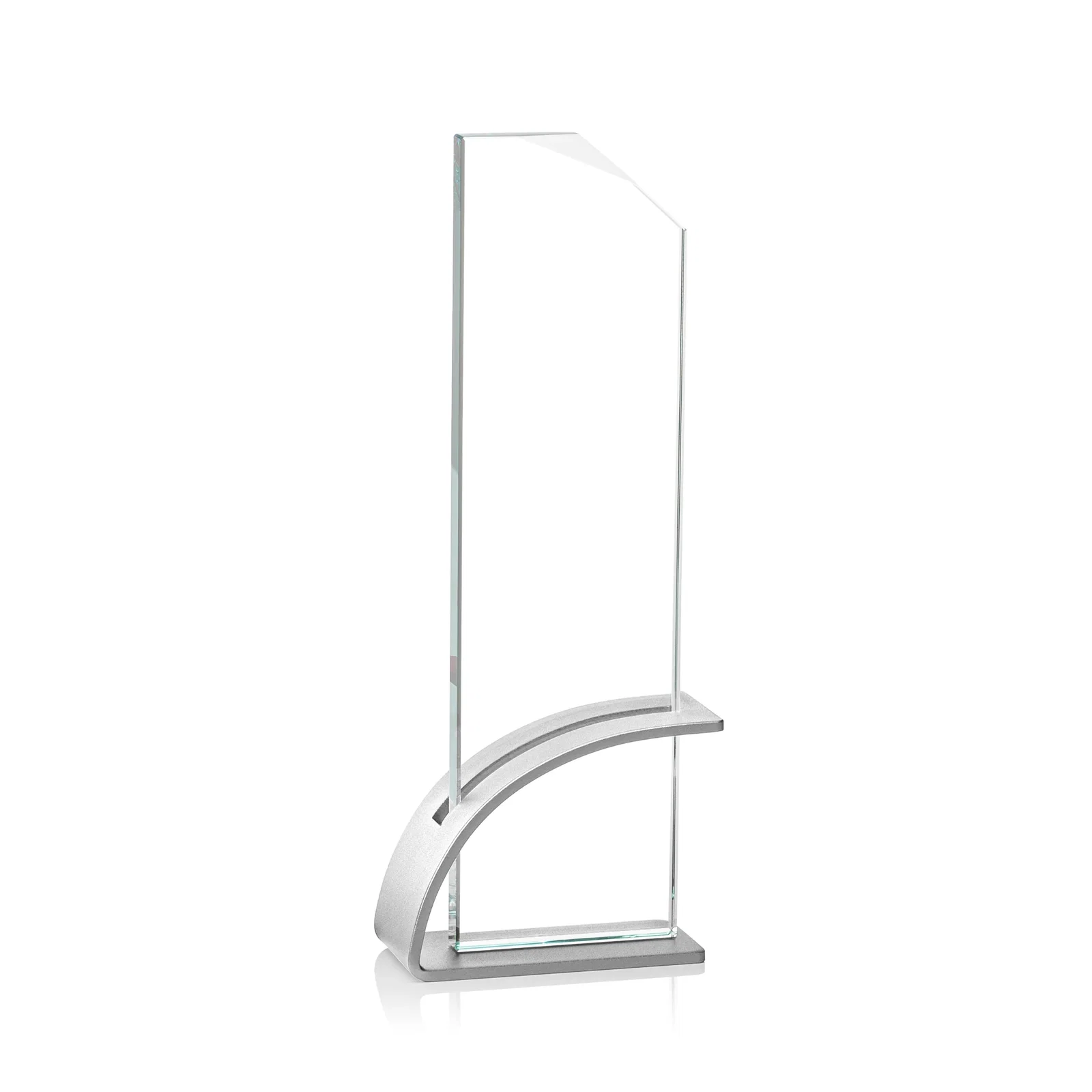 Custom printed Starfire Crystal Pane Award on Slotted Aluminum Base, Seven Colors, awards for sales achievement awards