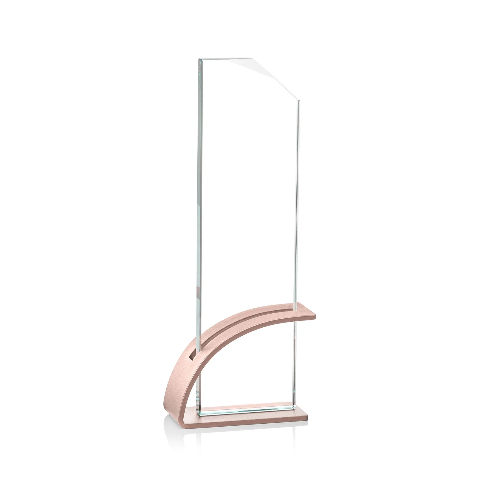 Custom printed Starfire Crystal Pane Award on Slotted Aluminum Base, Seven Colors, awards for retirement presentations
