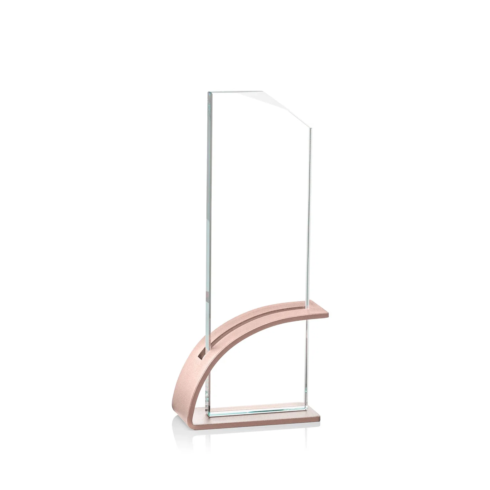Custom printed Starfire Crystal Pane Award on Slotted Aluminum Base, Seven Colors, awards for donor appreciation