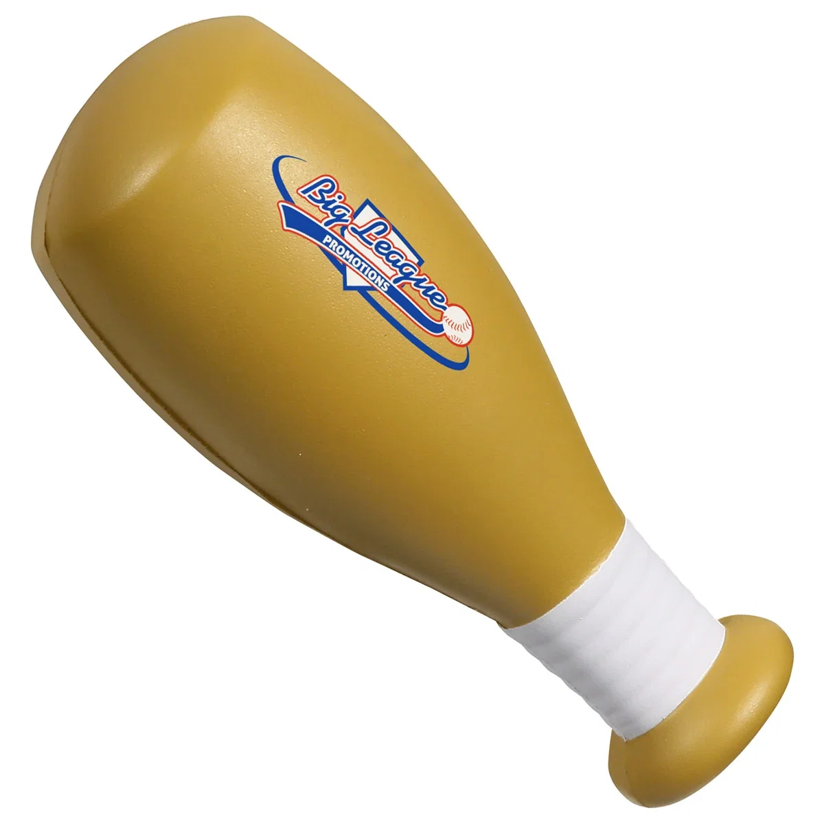 Baseball bat shaped polyurethane stress reliever, about 4-5/8 inches long