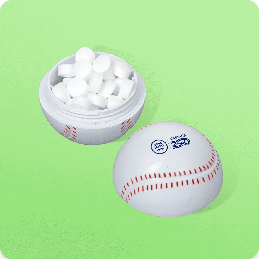 Baseball Mint Container