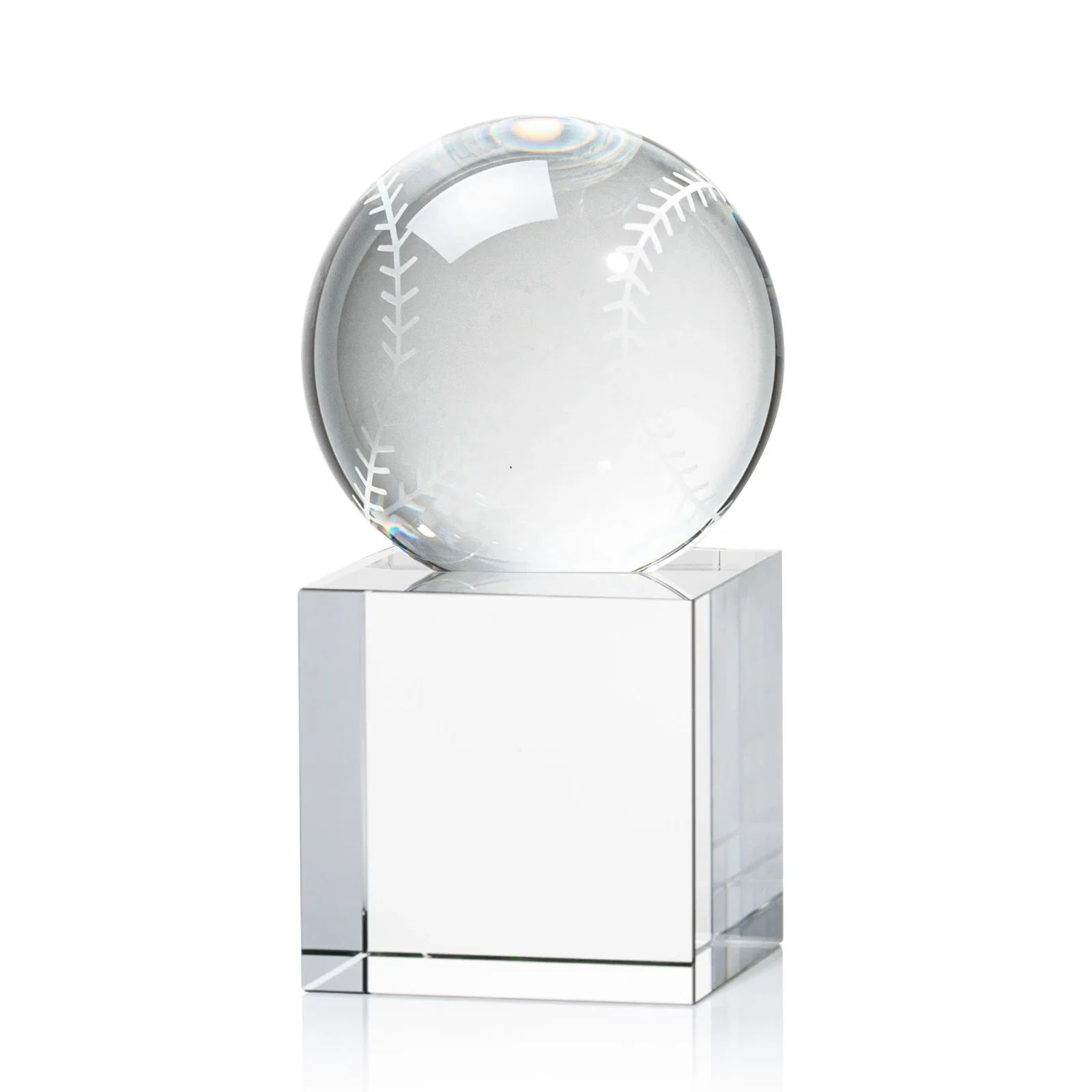 Custom Optical Crystal Baseball Award for dealer and partner awards