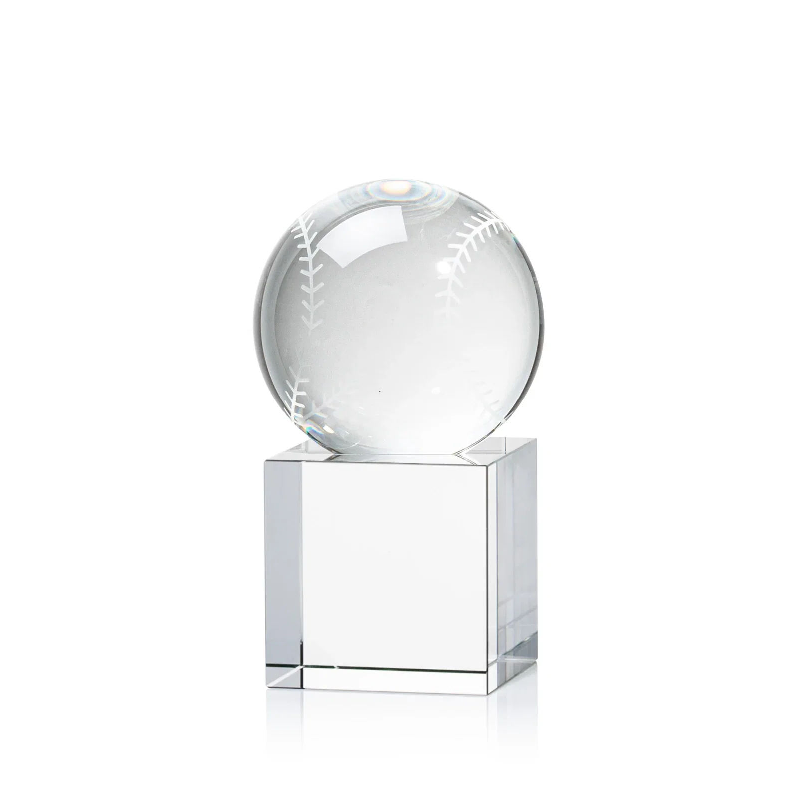 Custom Optical Crystal Baseball Award for safety achievement programs