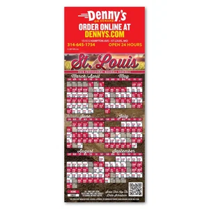 3.5 x 8.5 Inch Baseball Schedule Magnet, Full-Color Imprint