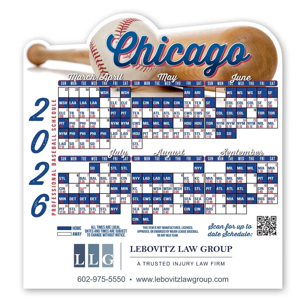 Full Color Baseball Schedule Magnet 6.25 x 5.88 Inch