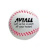 Baseball Shaped Polyurethane Stress Ball in White