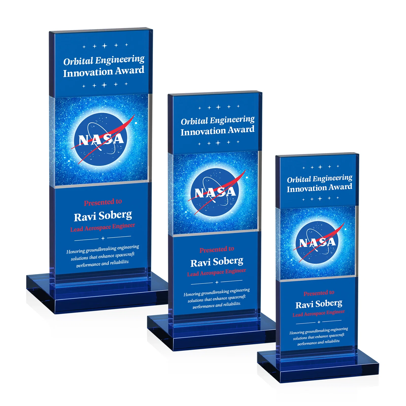 Personalized Black and Clear Optical Crystal Award with Intersecting Panel, awards for safety achievement programs