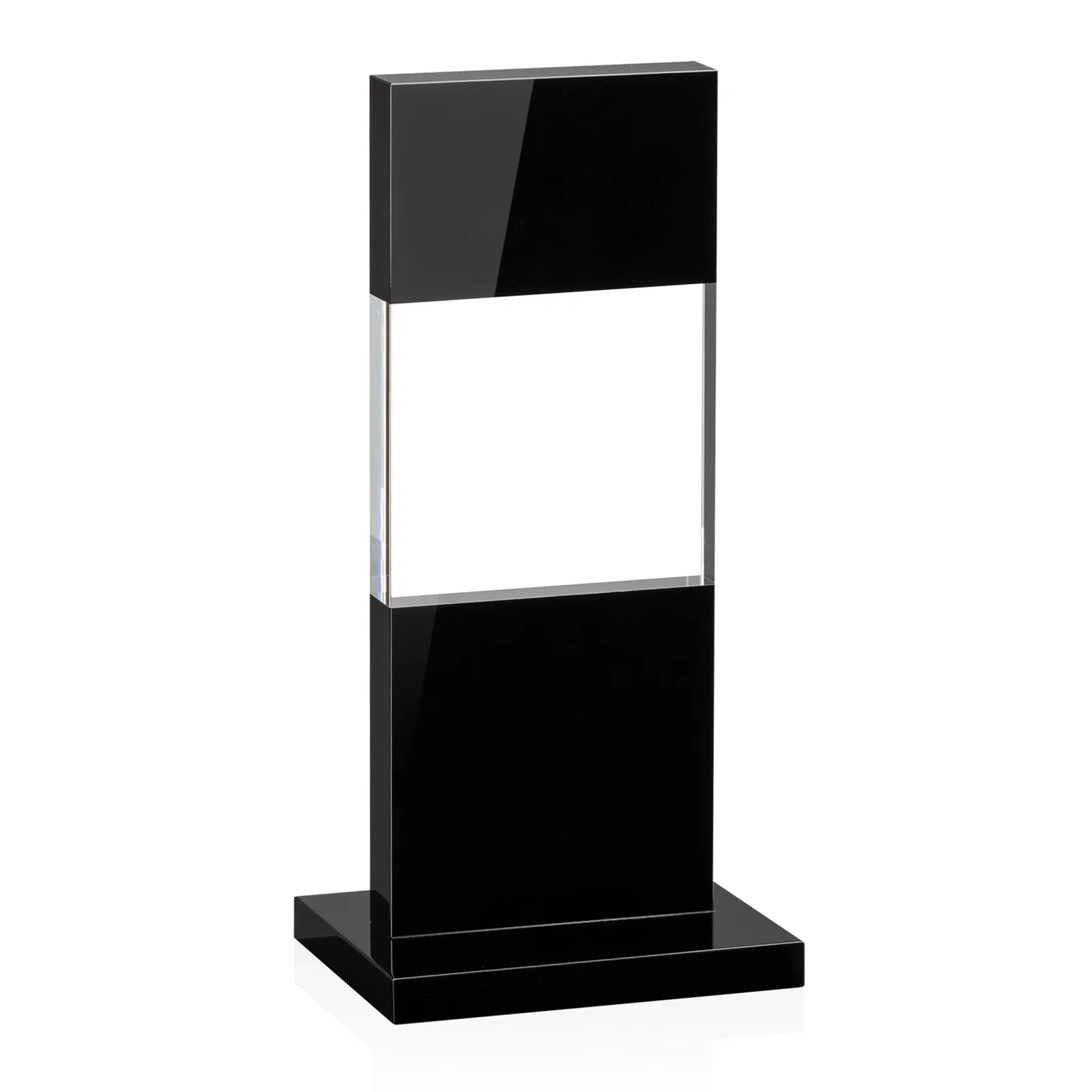 Promotional Black and Clear Optical Crystal Award with Intersecting Panel, awards for service anniversary gifts