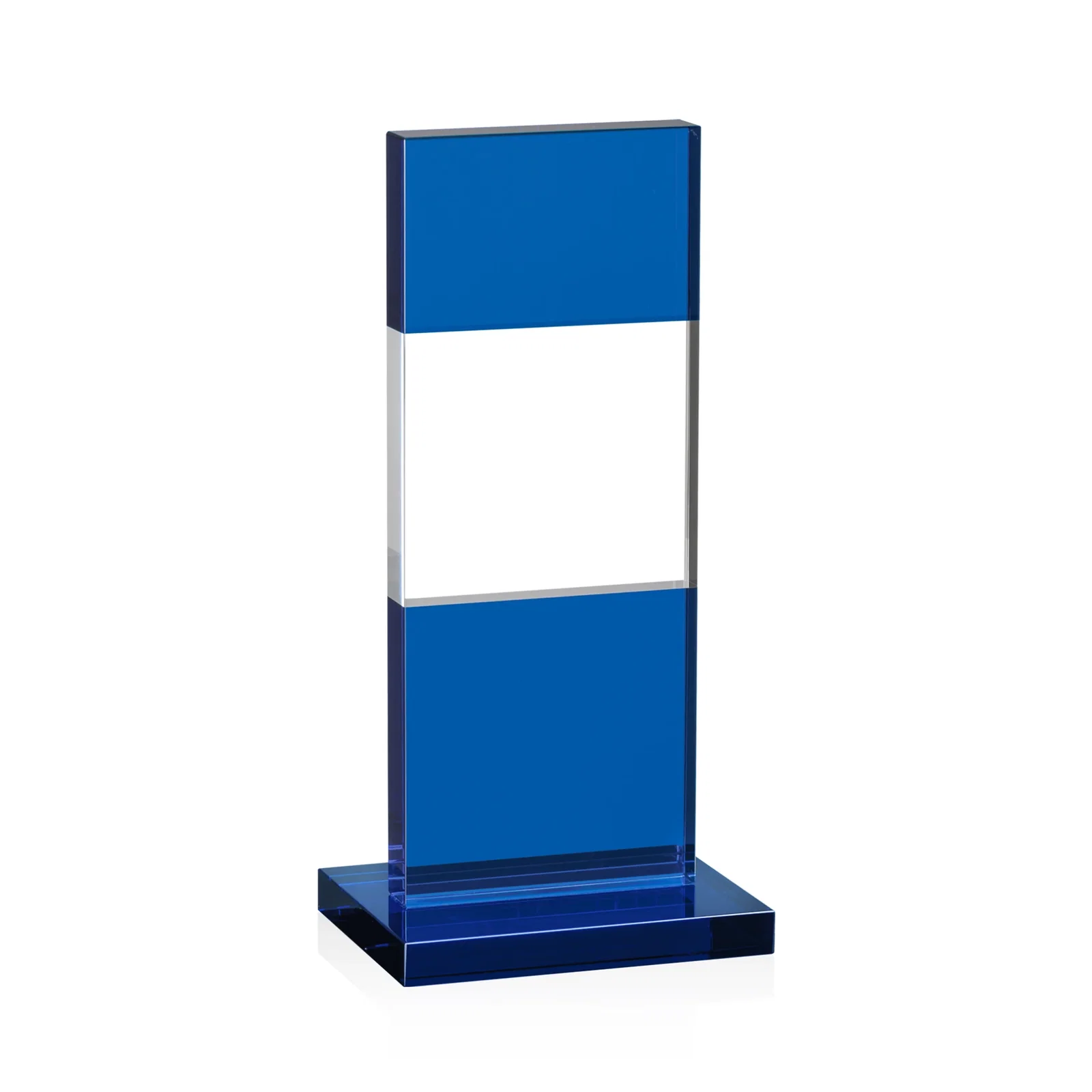 Promotional Black and Clear Optical Crystal Award with Intersecting Panel, awards for sales achievement awards