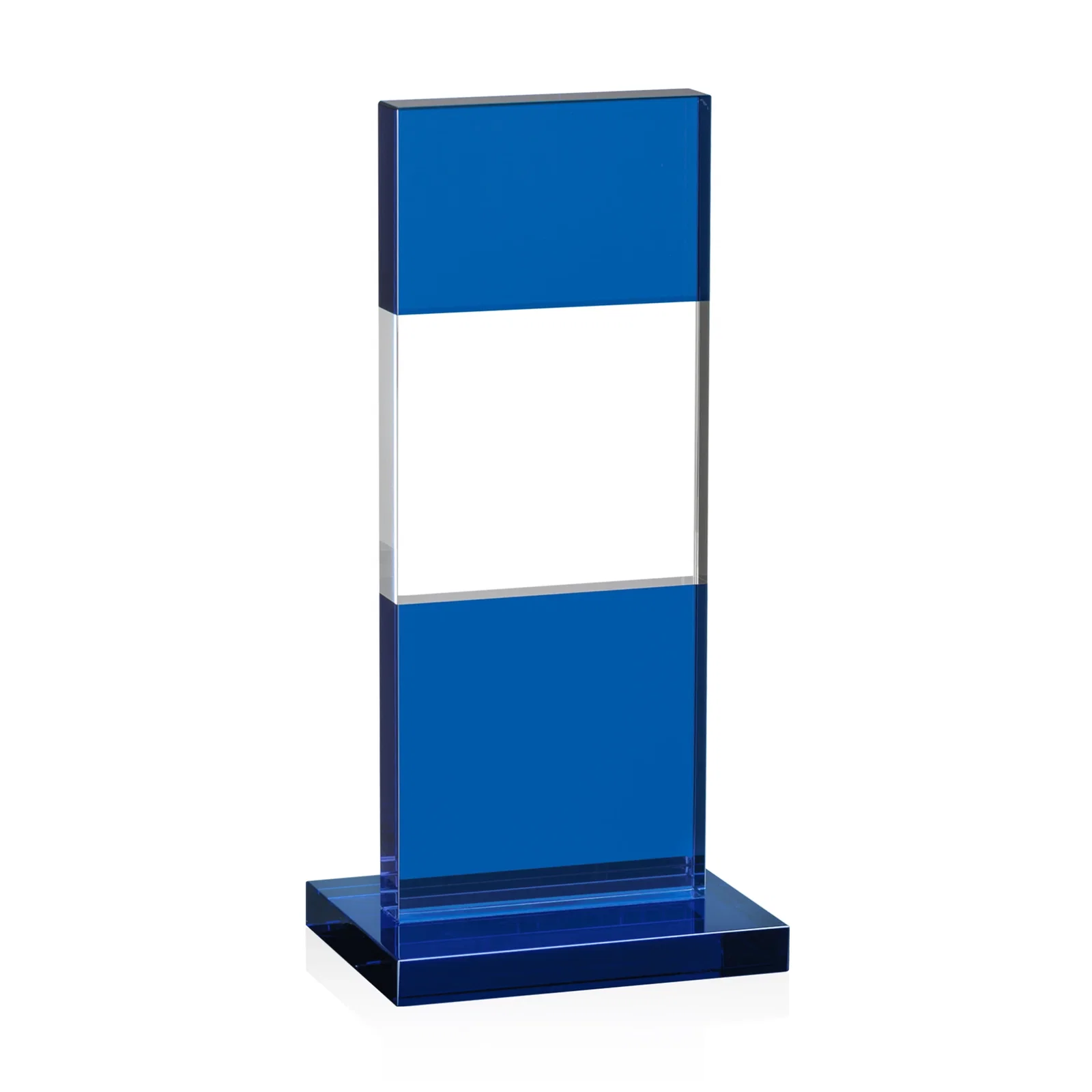Promotional Black and Clear Optical Crystal Award with Intersecting Panel, awards for retirement presentations