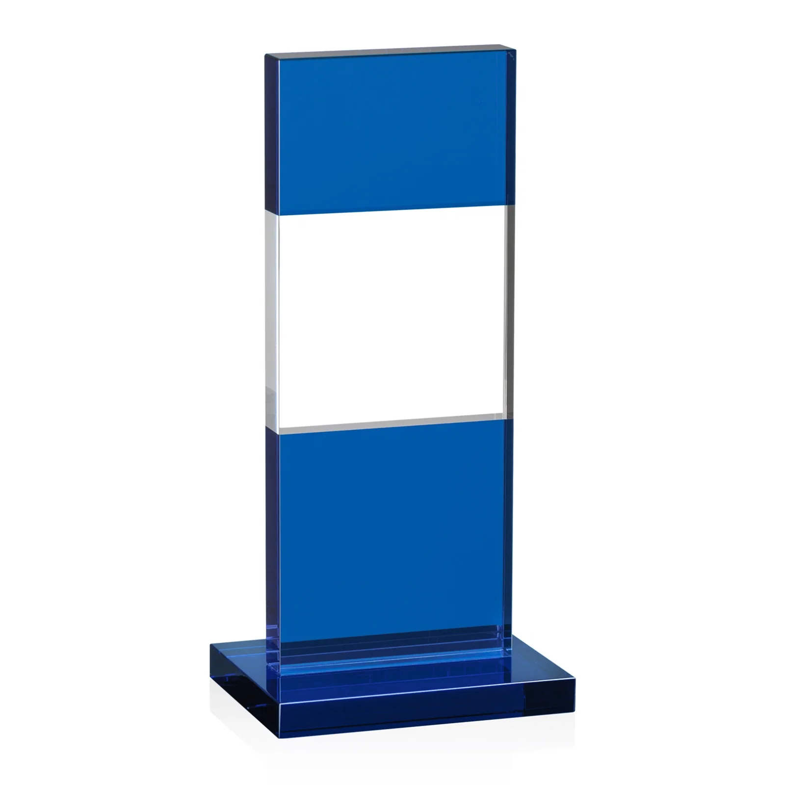 Promotional Black and Clear Optical Crystal Award with Intersecting Panel, awards for team milestone celebrations
