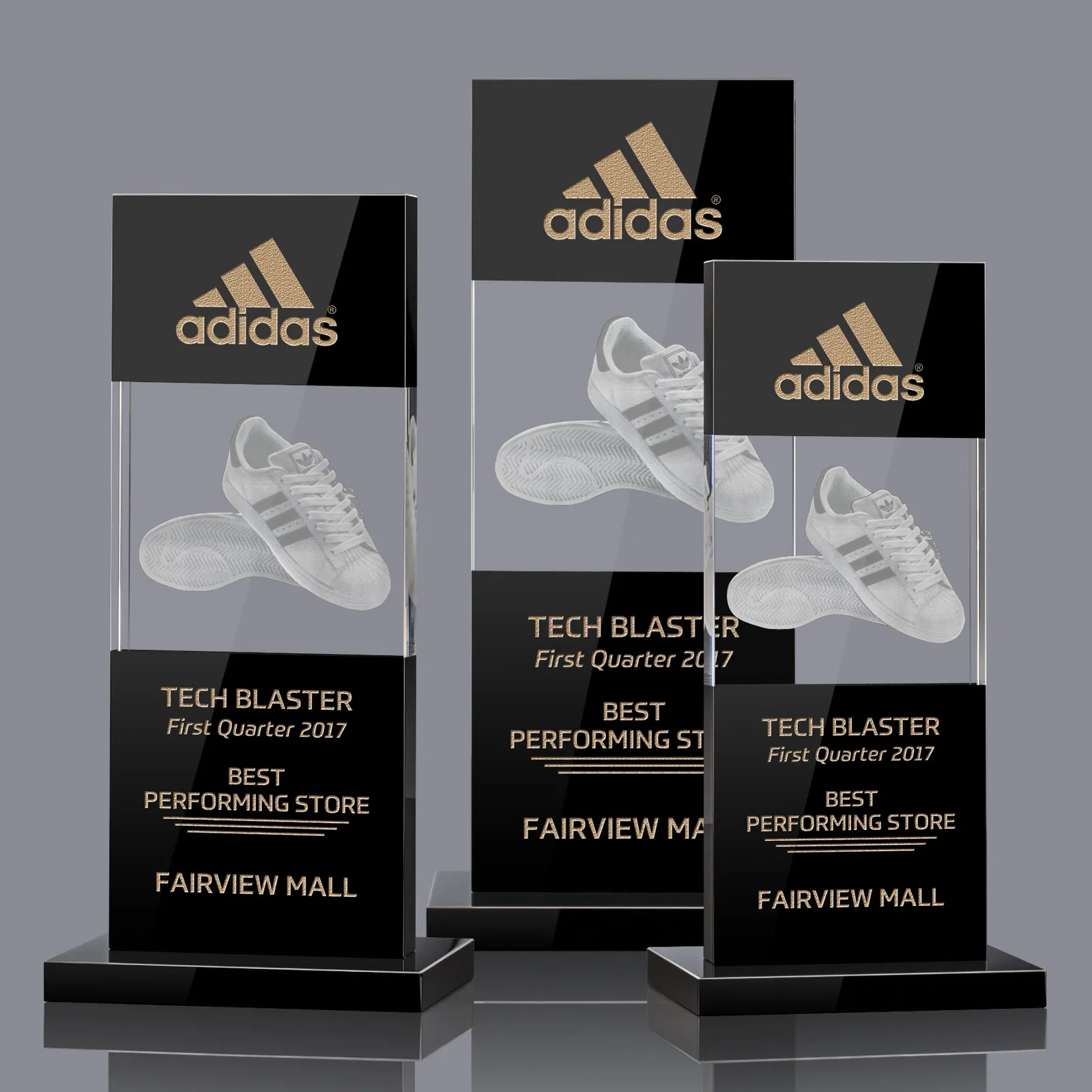 Custom Black and Clear Optical Crystal Award with Intersecting Panel, awards for safety achievement programs