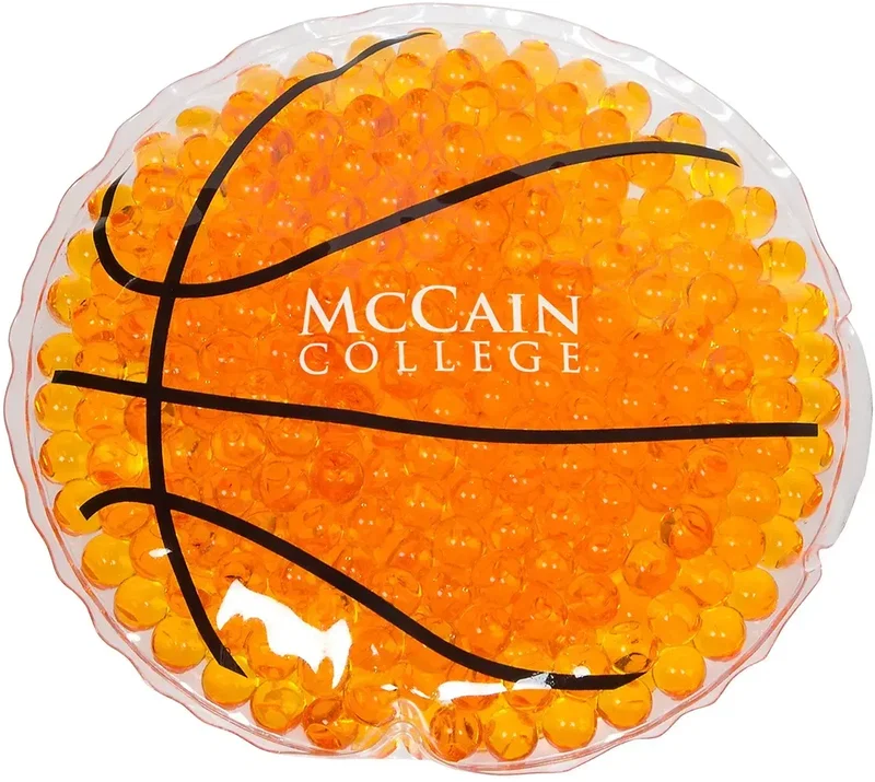 Aqua Pearls Basketball Hot/Cold Pack, custom promotional basketball-shaped therapy pack with logo