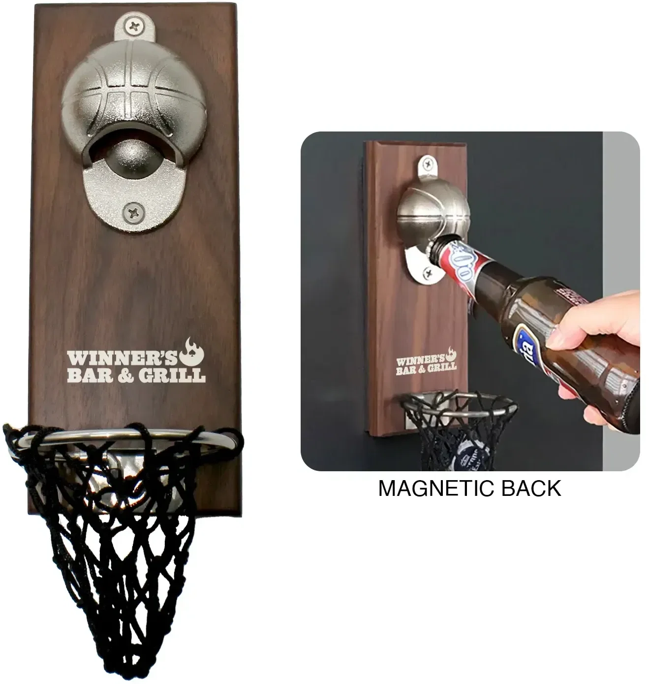 Custom Basketball Bottle Opener — view 2
