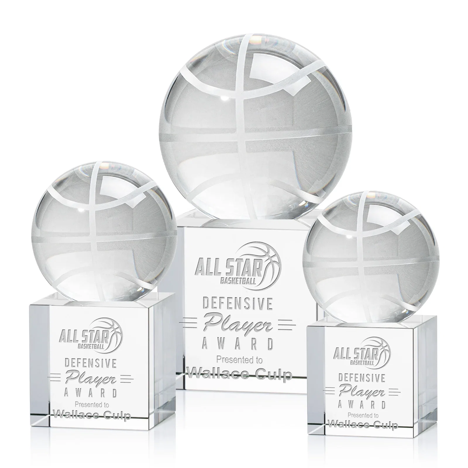 Custom Optical Crystal Basketball Award for employee recognition