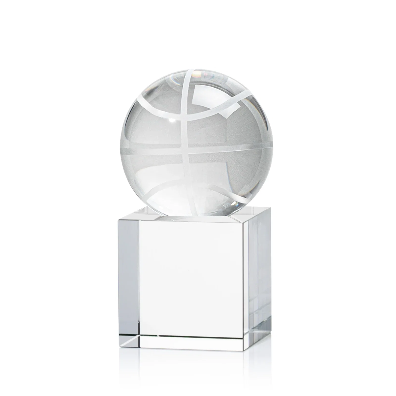 Custom Optical Crystal Basketball Award for volunteer appreciation